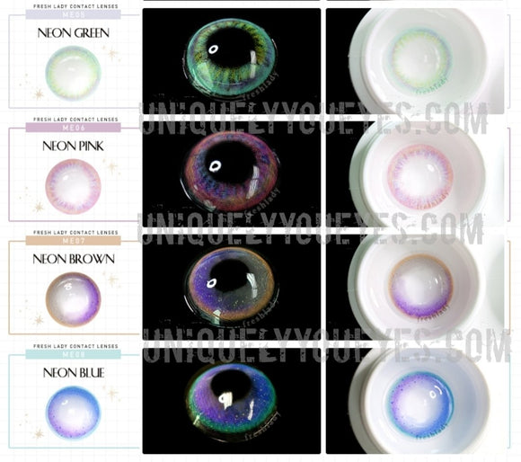 rainbow neon colored contacts 