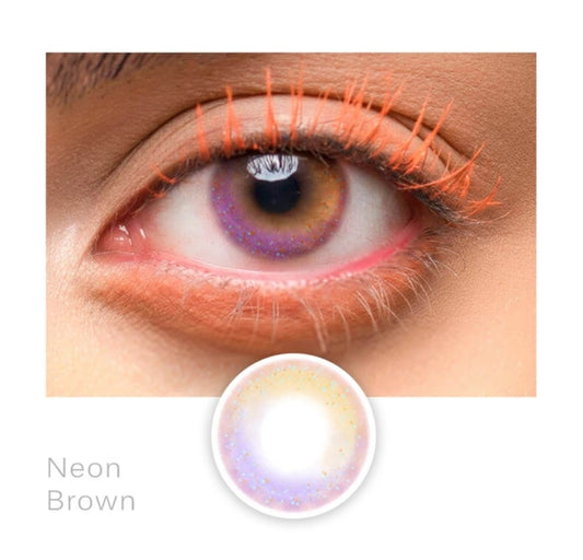 Neon brown eyes rainbow contacts