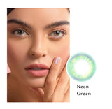 Rainbow NEON GREEN COLORED CONTACTS