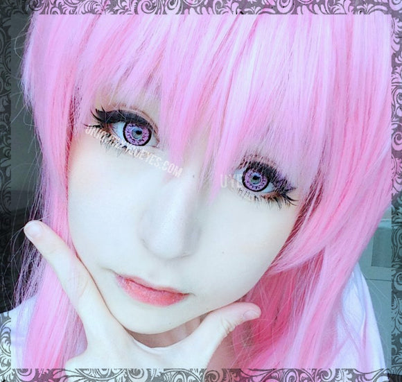 Pink big eye dolly contact lenses cosplay anime