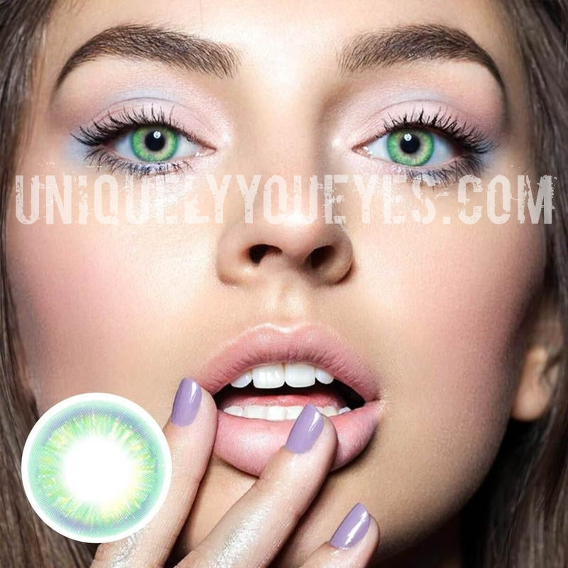 NEW ARRIVAL Rainbow NEON GREEN COLORED CONTACTS-Rainbow Neon-UNIQUELY-YOU-EYES